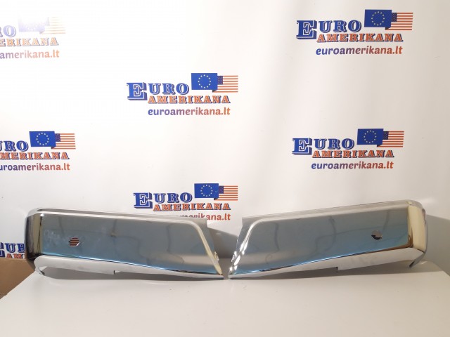 Chrom Steel Rear Bumper Face Bars End Cap w/ Sensor Hole Set